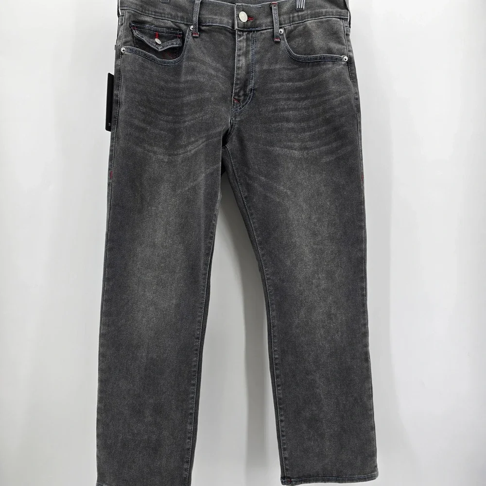 True Religion Ricky Relaxed Straight Jeans Mens Grey Phantom Wash 36x34 NWT